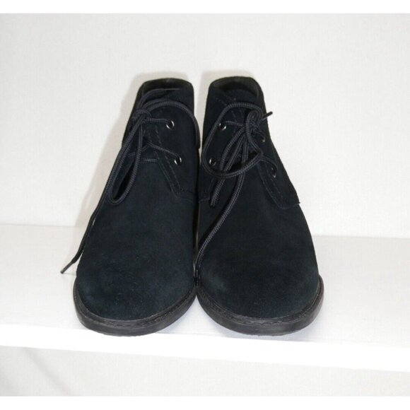 Clarks Suede‎ Scene Boots Size 9 Chunky Heel Lace Up shoes - Picture 7 of 9